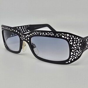 Caviar Champagne Series M. 6276 C. 24 Matte Black Rhinestone Sunglasses Frame